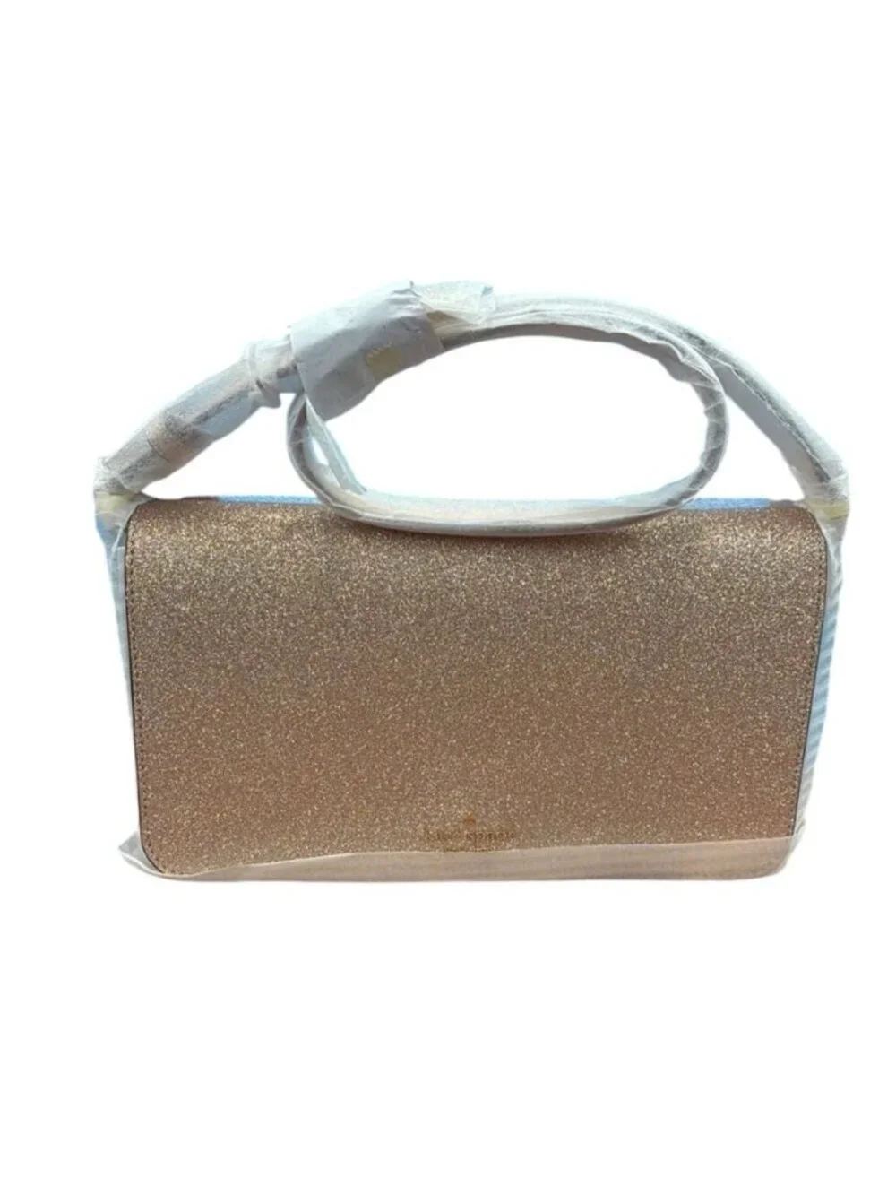 Kate Spade KE595 Tinsel Rose Gold Glitter Flap Shoulder Bag NWT $329